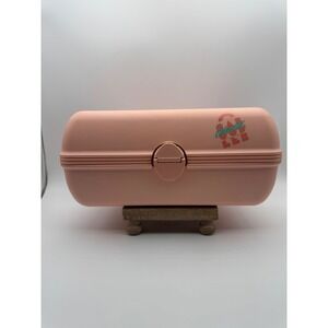 Vintage Caboodles California Makeup Case Pink Peach 90s Cosmetic Organizer
